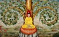 ガジュマルの金粉の下の仏陀 仏教